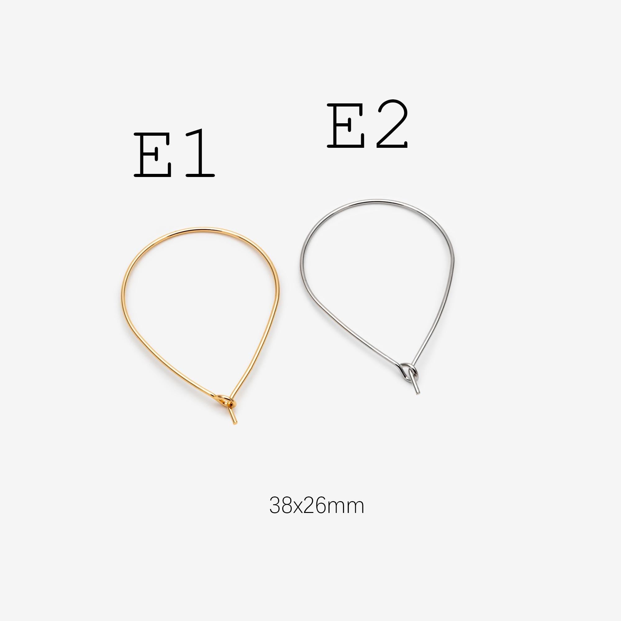 10pcs Gold/ Silver Tone Heart Earring Hoops, Geometric Earring Components (GB-698)